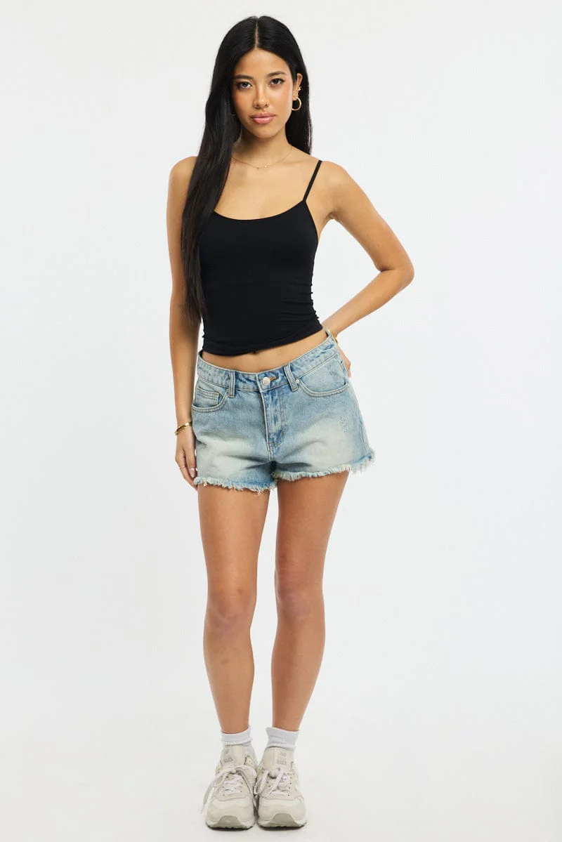 Black Singlet Top Seamless - Image 2