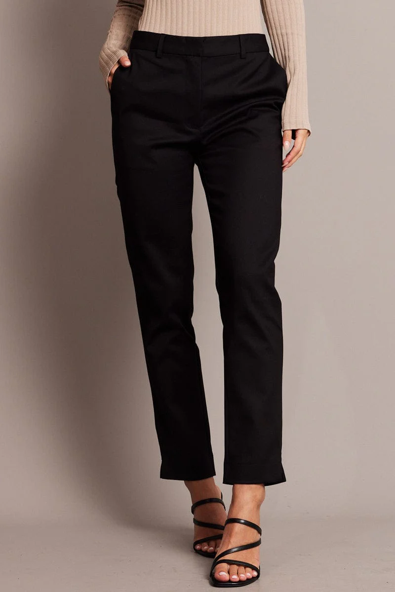 Black Slim Fit Pants Workwear - Image 3