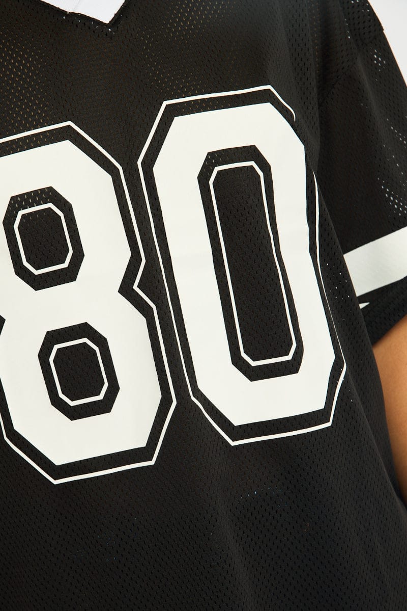 Black Sport Tee Collar Short Sleeve - Image 5