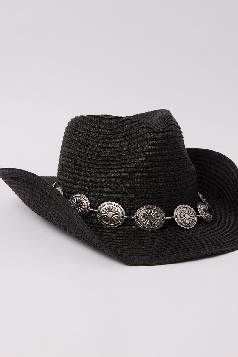 Black Straw Cowboy Hat - Image 5