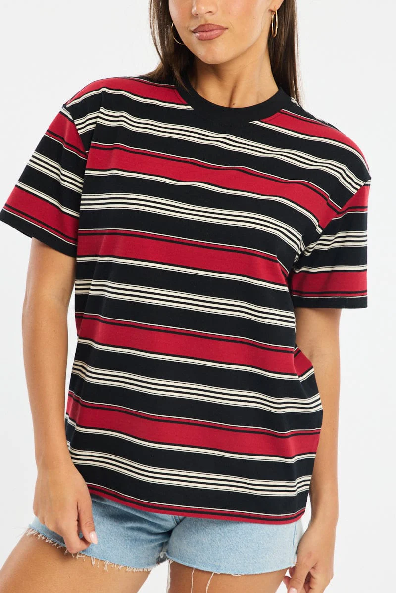 Black Stripe Oversized Tee Short Sleeve - Image 5
