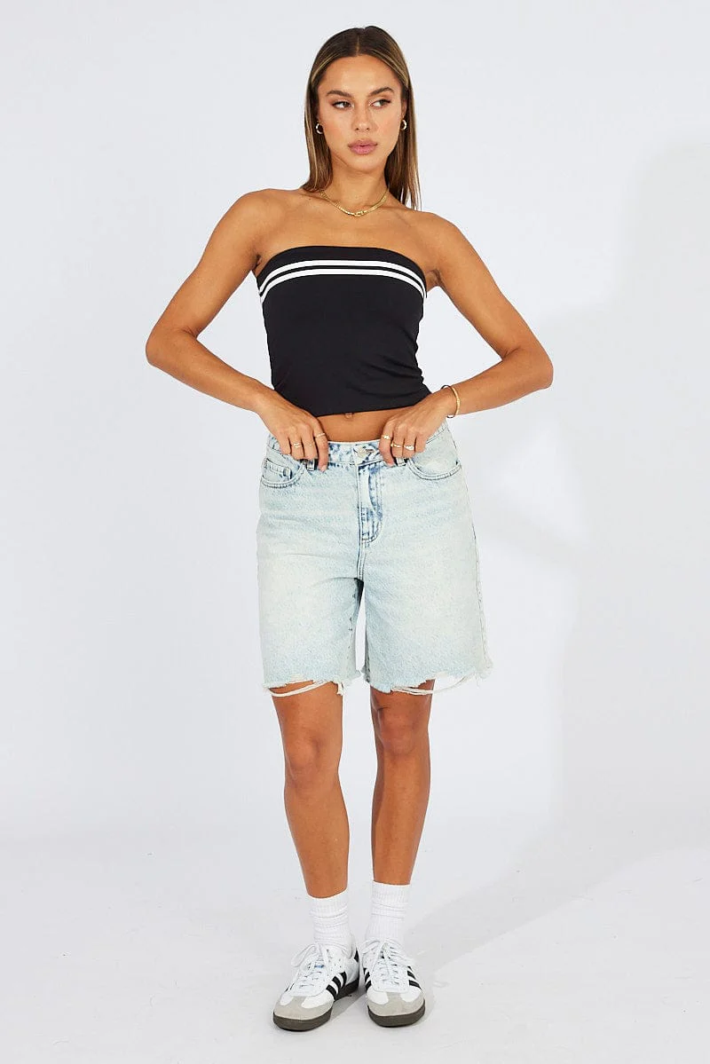 Black Supersoft Bandeau Top - Image 2