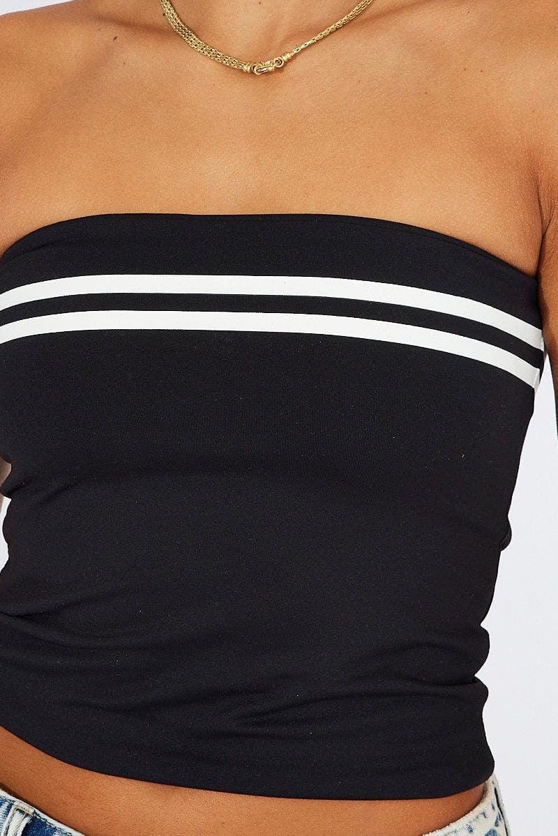 Black Supersoft Bandeau Top - Image 6