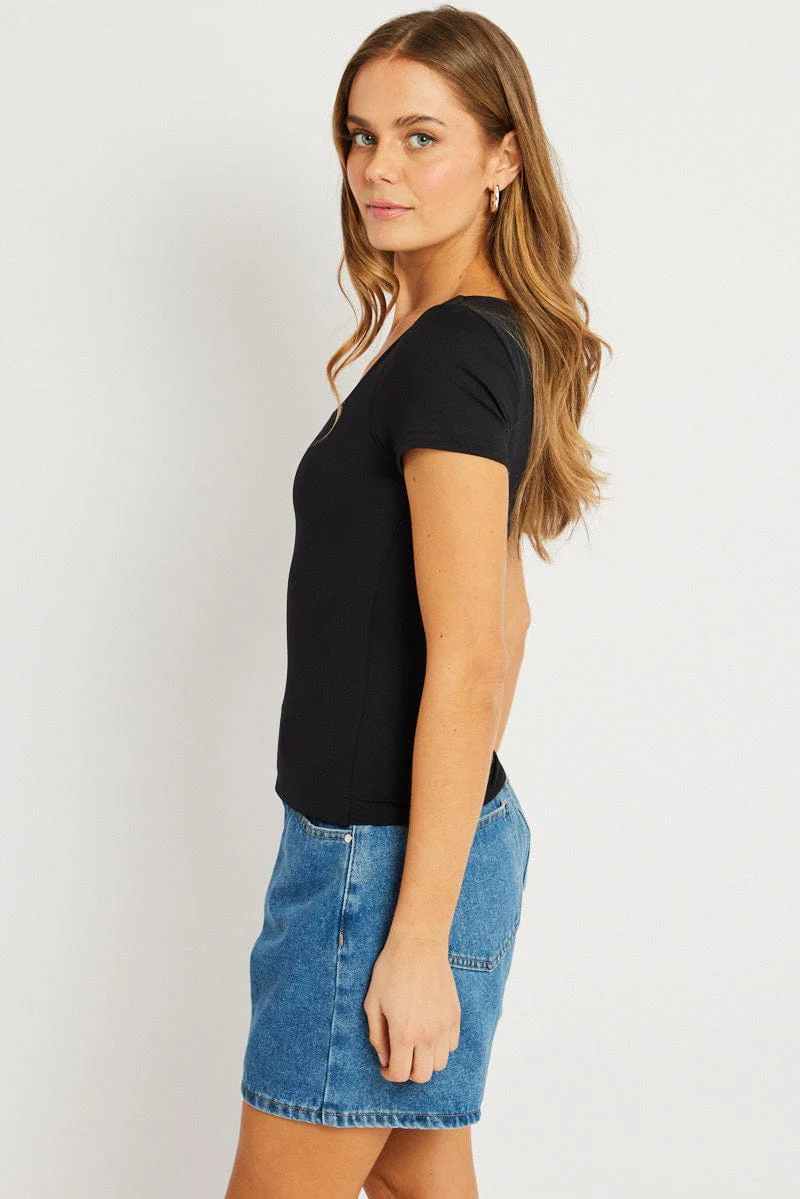 Black Supersoft Top Short Sleeve - Image 4
