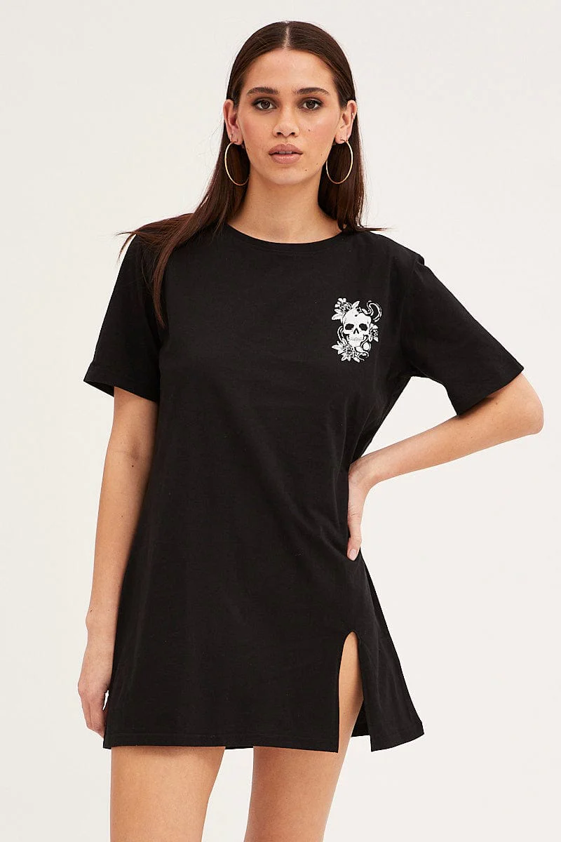 Black T-Shirt Dress - Image 3