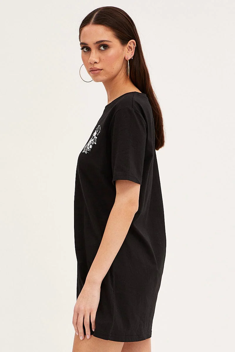 Black T-Shirt Dress - Image 4