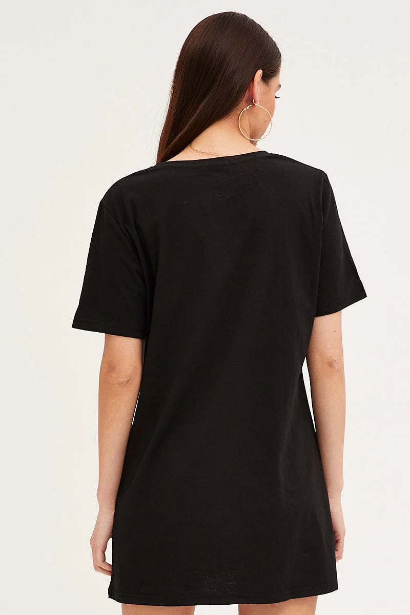 Black T-Shirt Dress - Image 5
