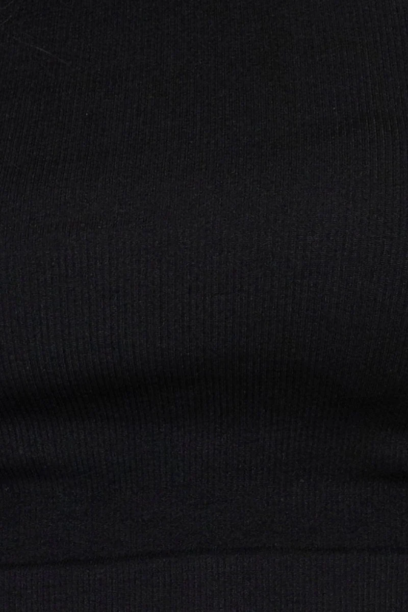 Black T Shirt Short Sleeve Crop Crew Neck - Image 6
