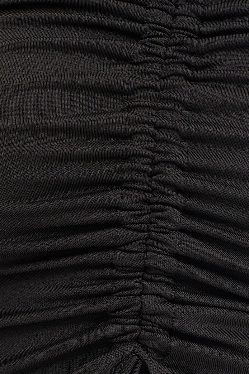Black Tie Up Detail Long Sleeve Top - Image 5