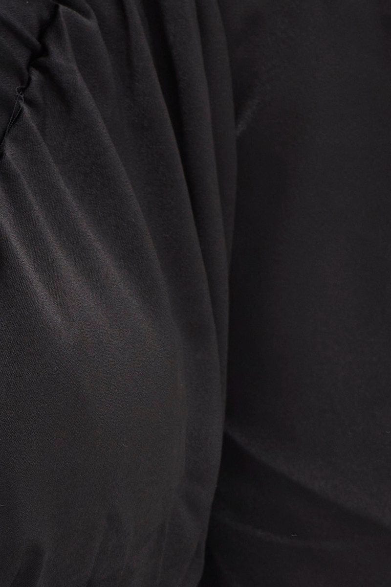 Black Tie Up Top Long Sleeve Crop - Image 6