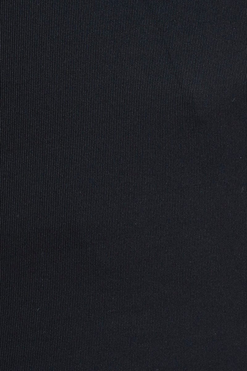 Black Top Long Sleeve Round Neck Elastic Back Jersey - Image 6