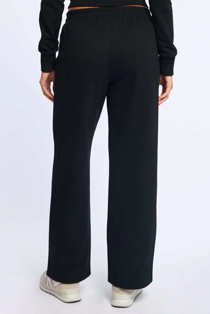 Black Track Pants Wide Leg - Image 4