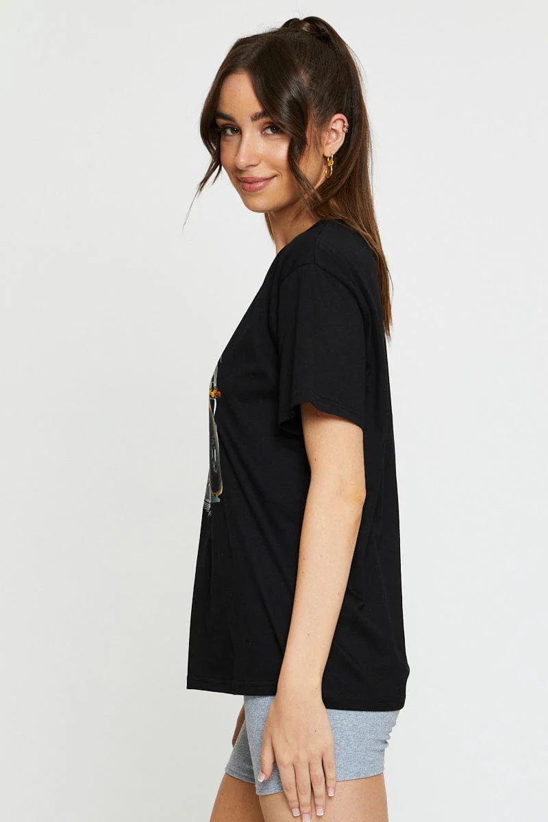 Black Vintage T Shirt Short Sleeve - Image 4
