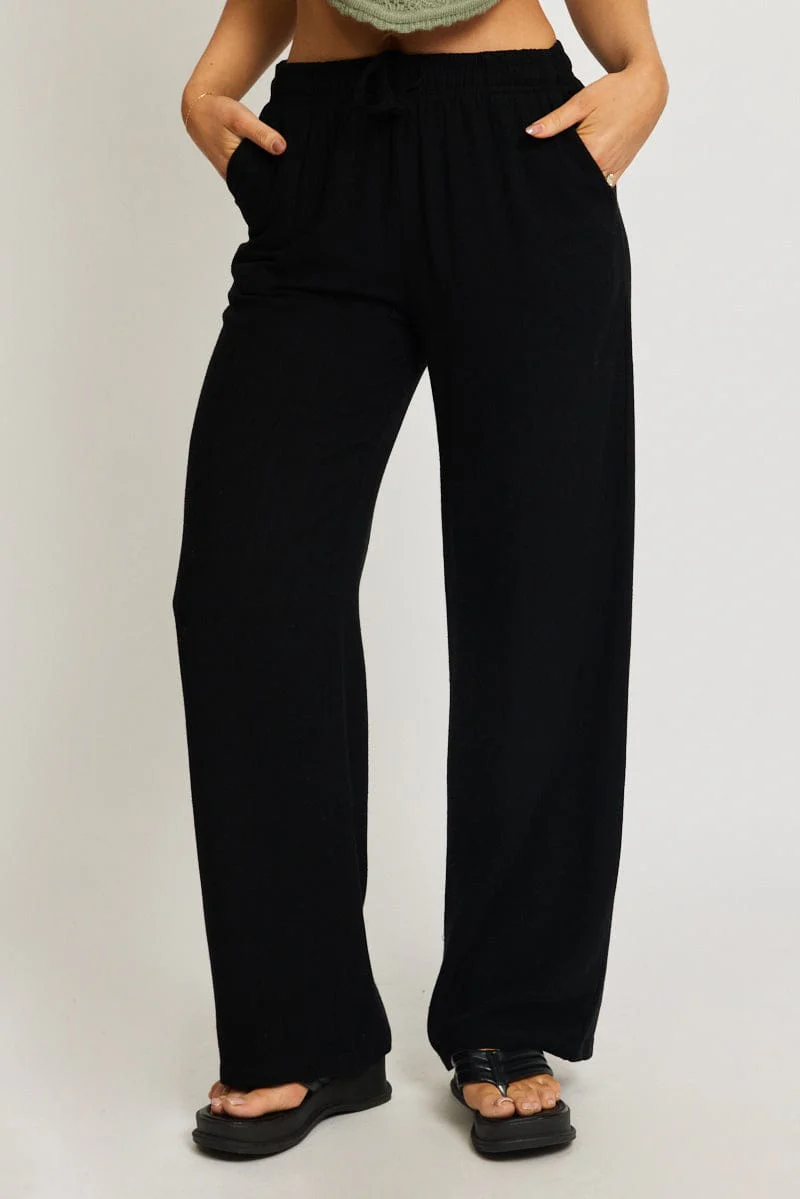 Black Wide Leg Pants - Image 2