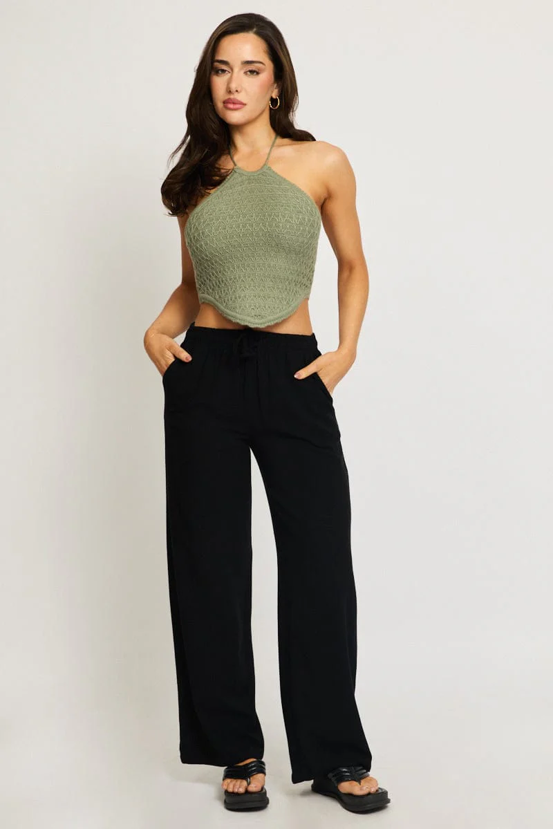 Black Wide Leg Pants - Image 3