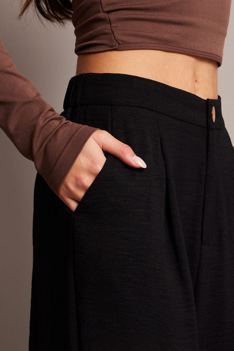 Black Wide Leg Pants Cropped - Image 6