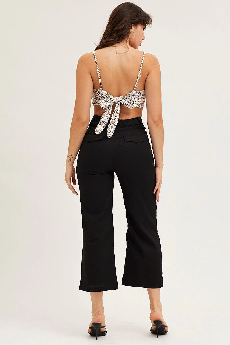 Black Wide Leg Pants High Rise - Image 5