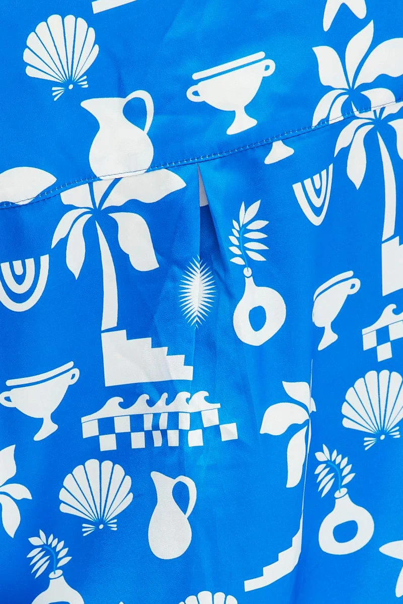 Blue Abstract Shirt Long Sleeve - Image 6