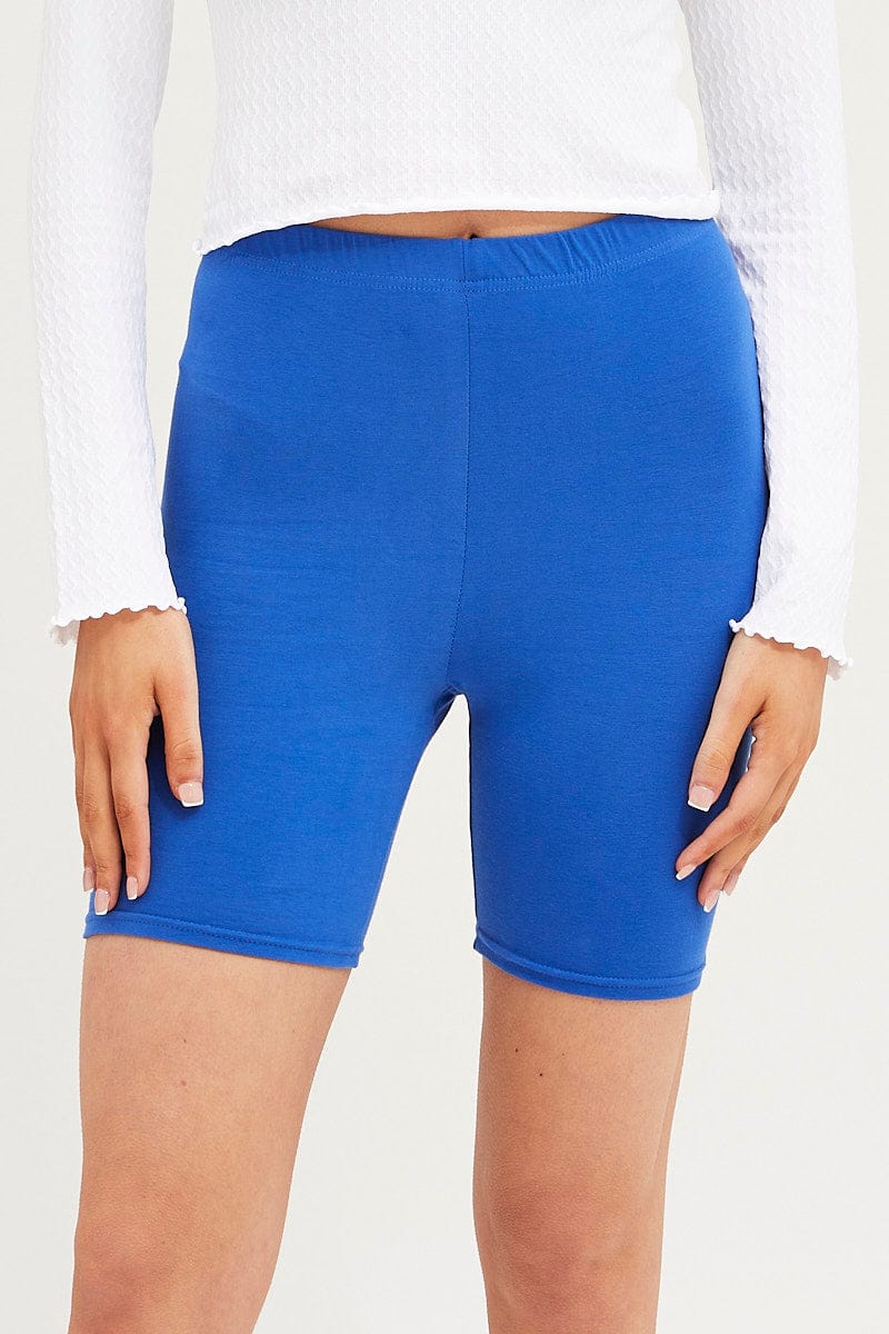 Blue Bike Shorts Cotton - Image 2