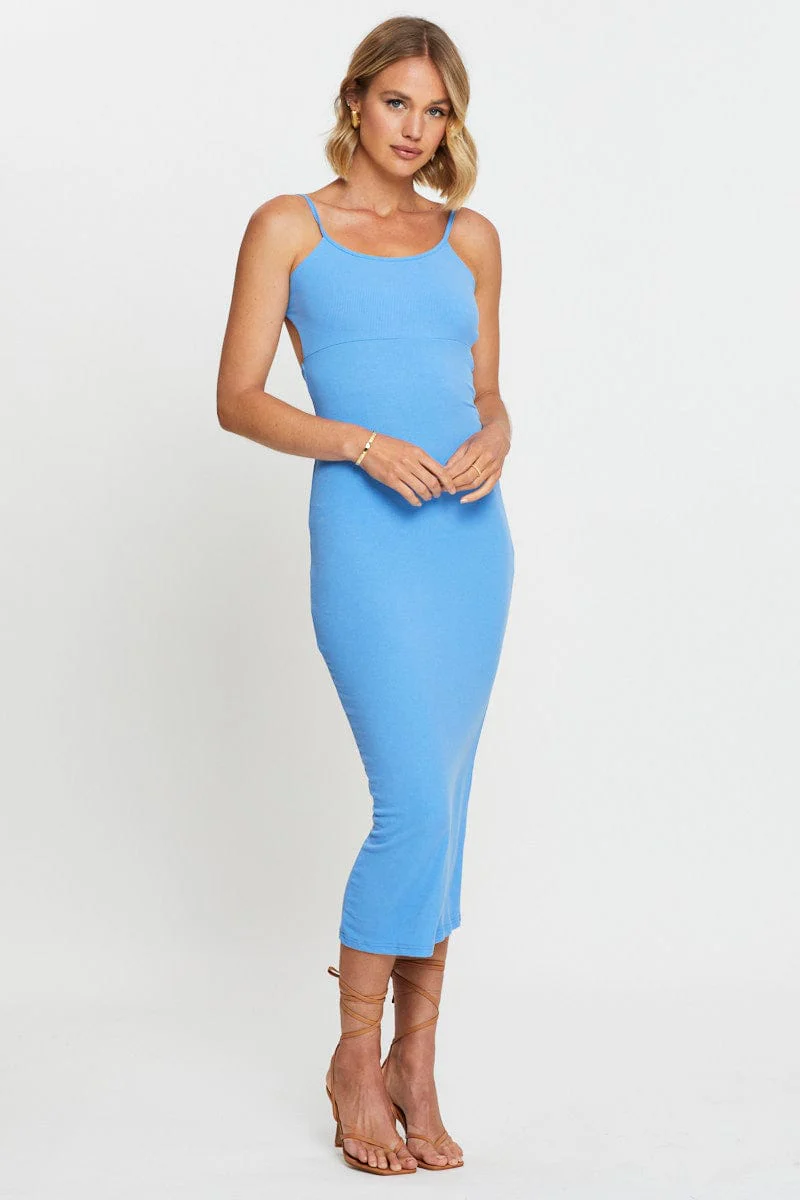 Blue Bodycon Dress Mini - Image 3