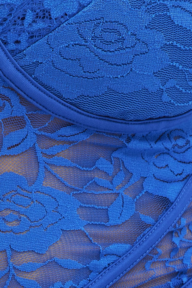 Blue Garter Corset Singlet Crop Lace - Image 6