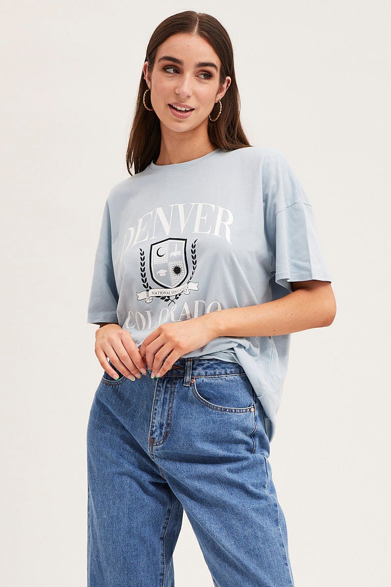 Blue Graphic T Shirt - Image 3