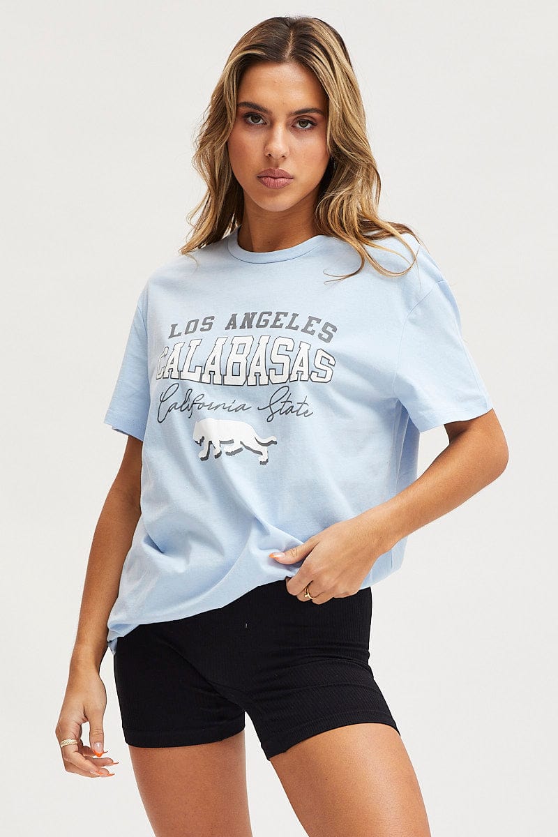 Blue Graphic T-Shirt Short Sleeve - Image 3
