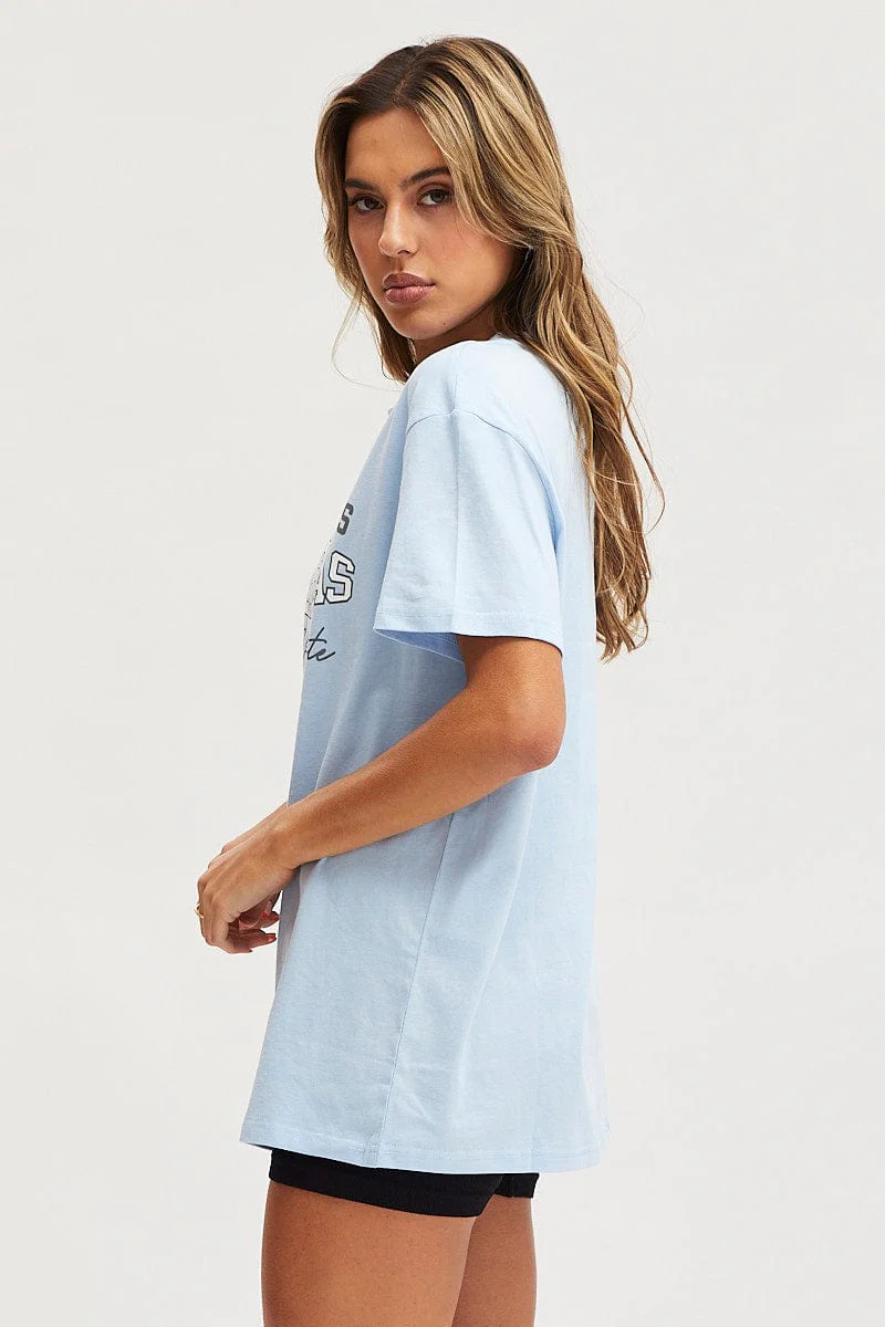 Blue Graphic T-Shirt Short Sleeve - Image 4