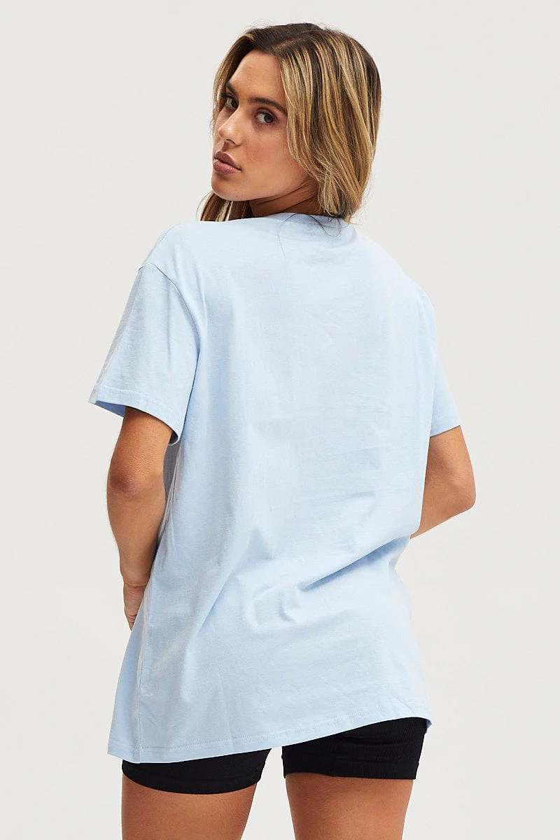Blue Graphic T-Shirt Short Sleeve - Image 5