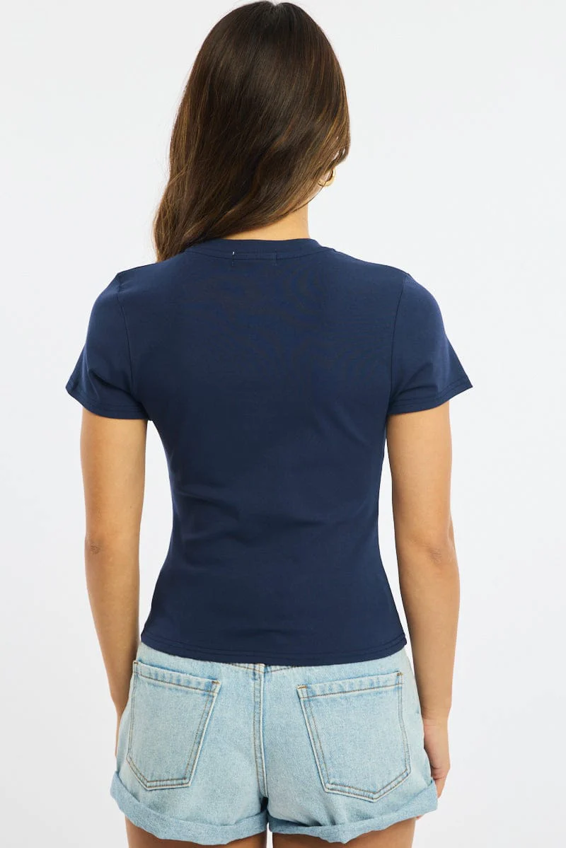 Blue Graphic Tee Short Sleeve - Image 4