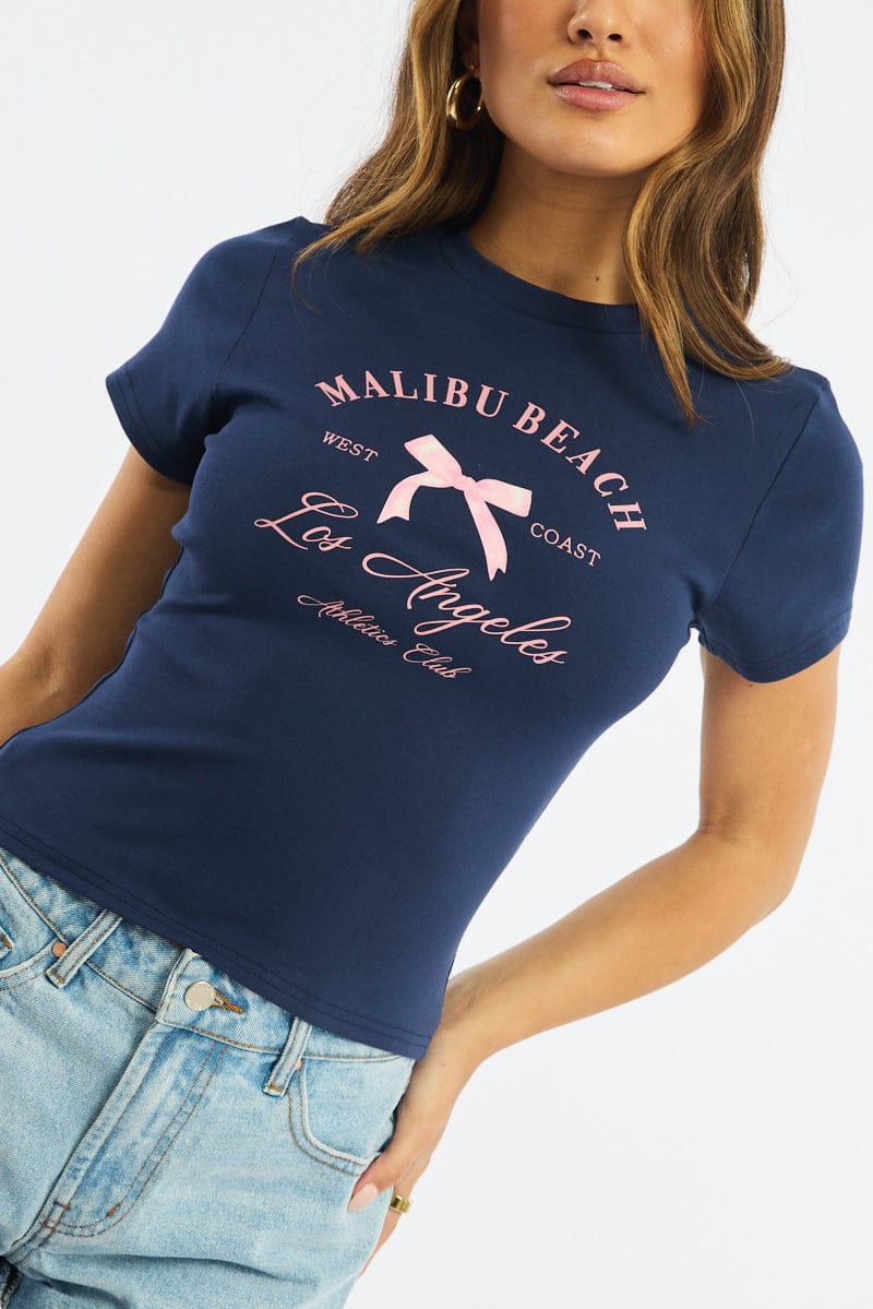 Blue Graphic Tee Short Sleeve - Image 5