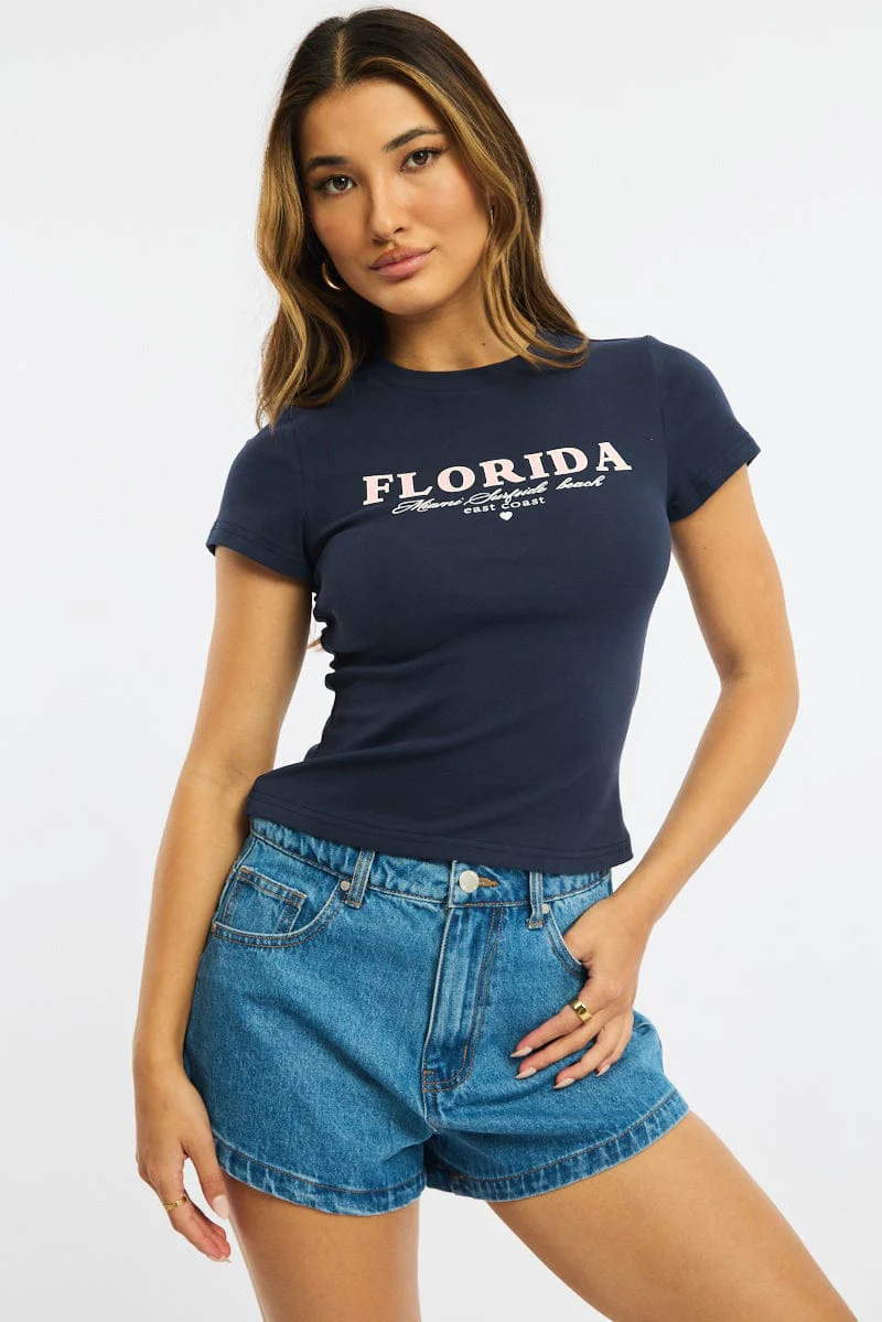Blue Graphic Tee Short Sleeve - Image 6
