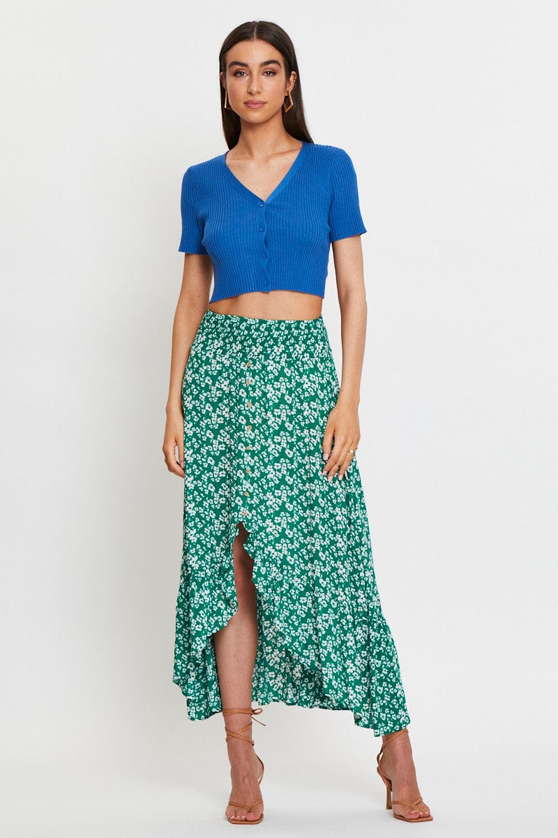 Blue Knit Cardigan Short Sleeve - Image 2