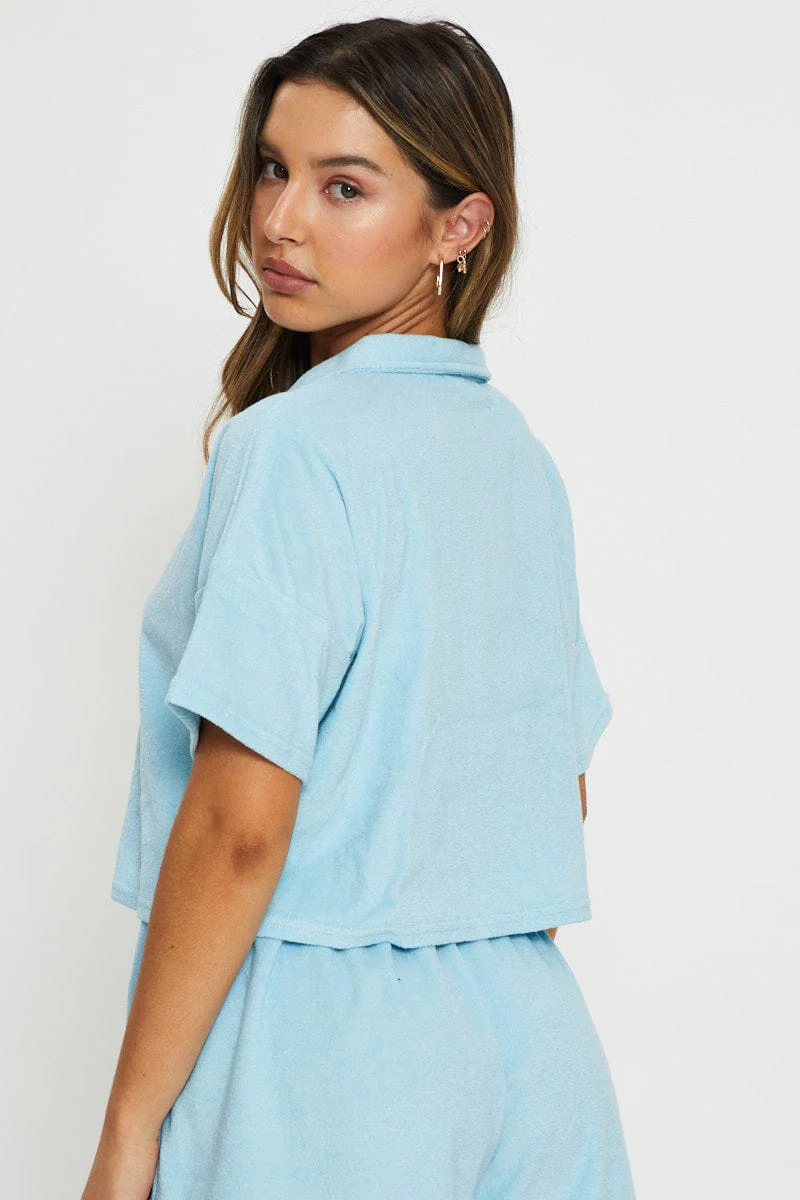 Blue Lounge Shirt Terry - Image 5