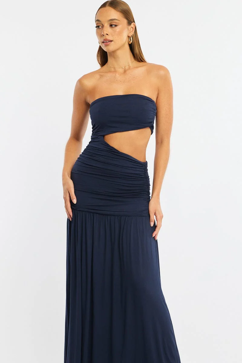 Blue Maxi Dress Cut Out - Image 2