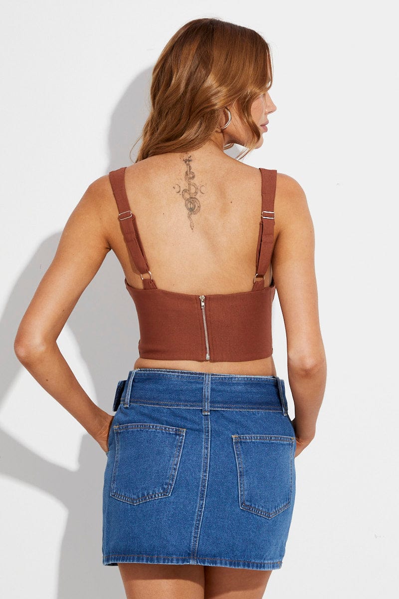 Blue Mini Skirt Low Rise Belted Denim - Image 5