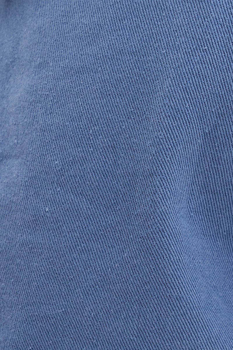 Blue Paper Bag Shorts High Waist - Image 6