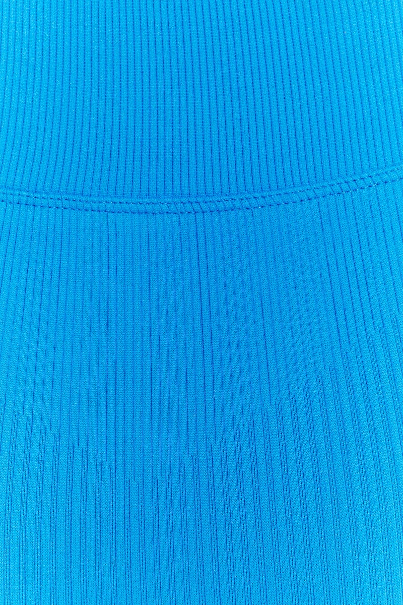 Blue Seamless Zip Top And Bike Shorts Activewear Set - Image 6