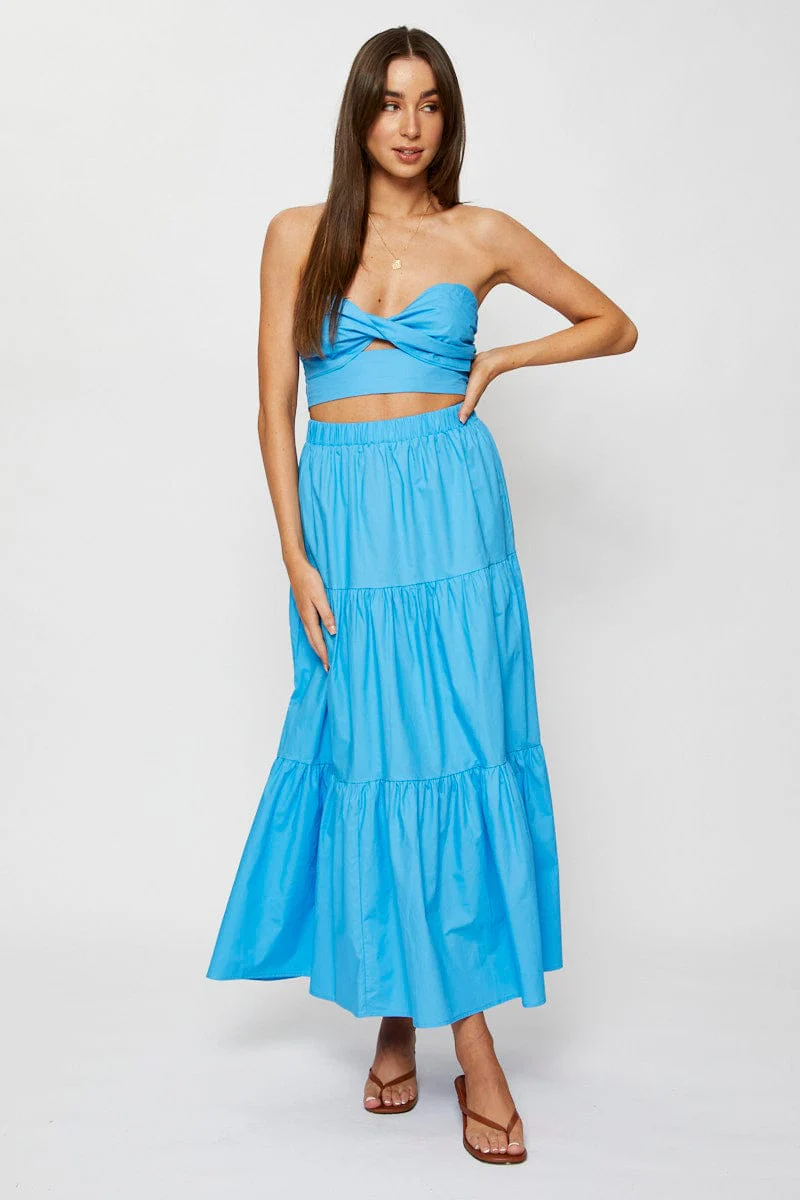 Blue Singlet Top Crop - Image 2