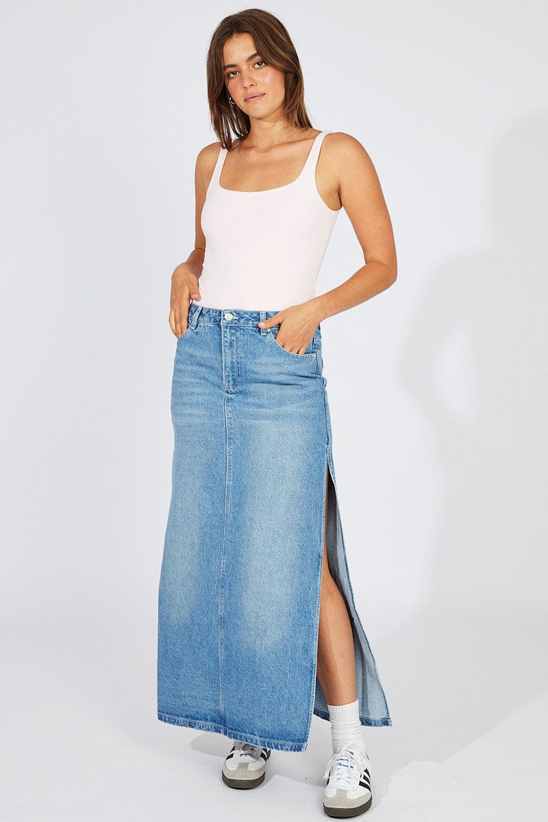 Blue Skirt Maxi High Rise - Image 2