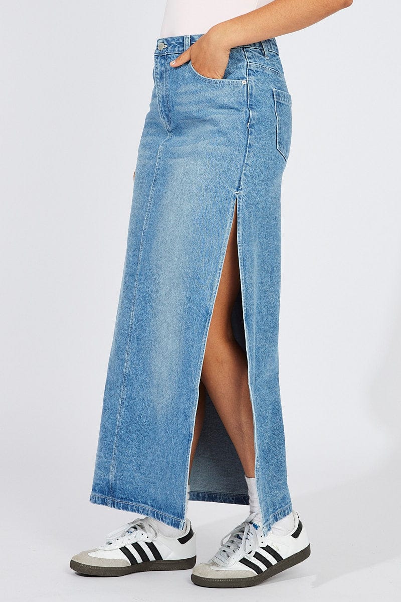 Blue Skirt Maxi High Rise - Image 4