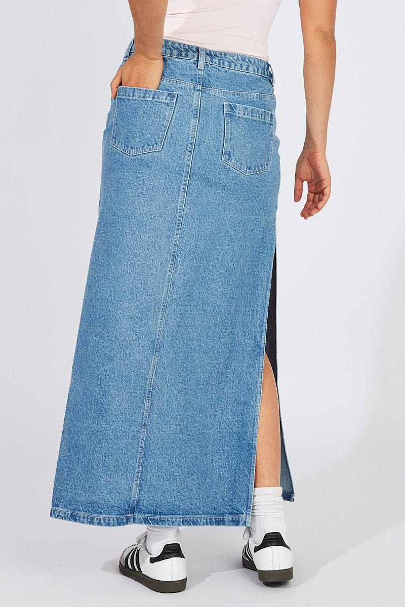 Blue Skirt Maxi High Rise - Image 5