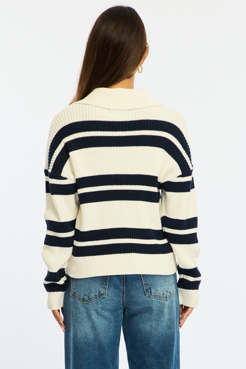 Blue Stripe Striped Knit Jumper - Image 5