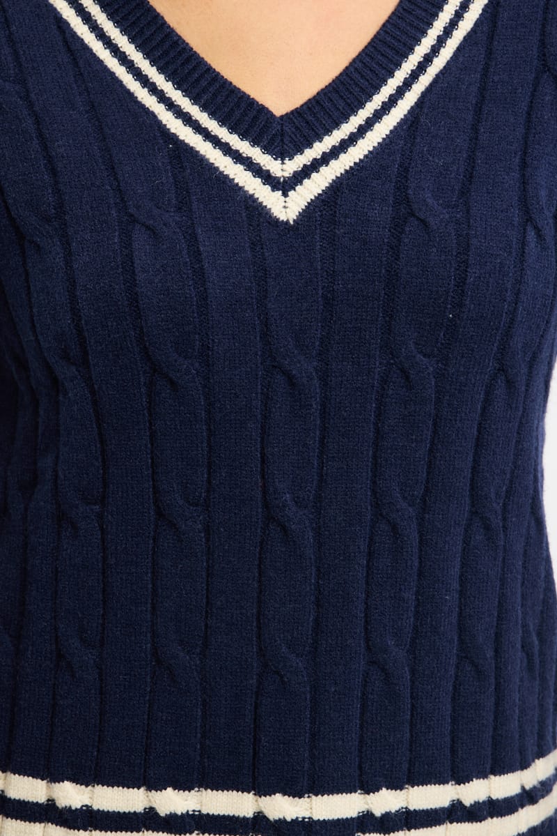 Blue Stripped Cable Knit - Image 6