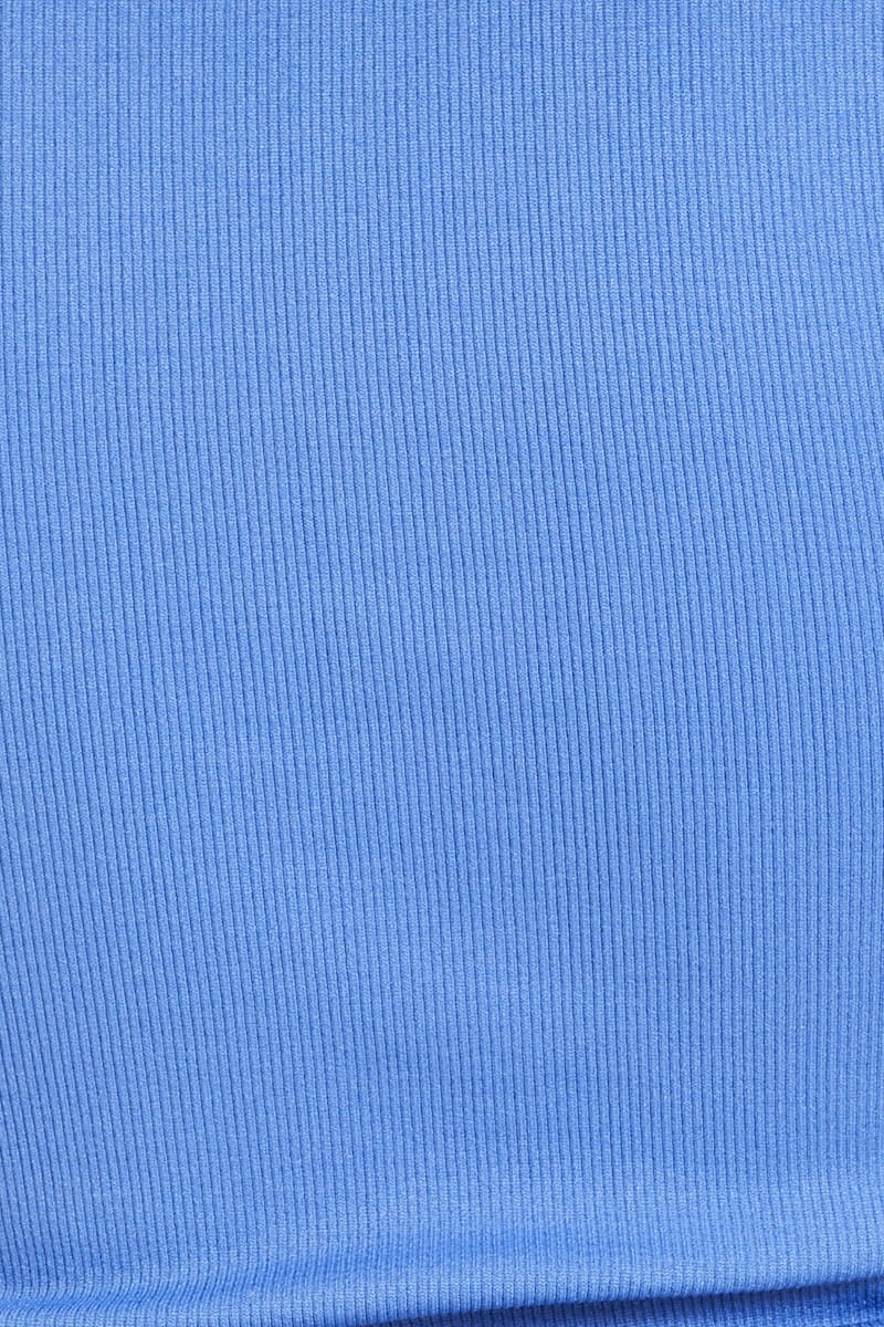Blue T Shirt Short Sleeve Crop Crew Neck - Image 6