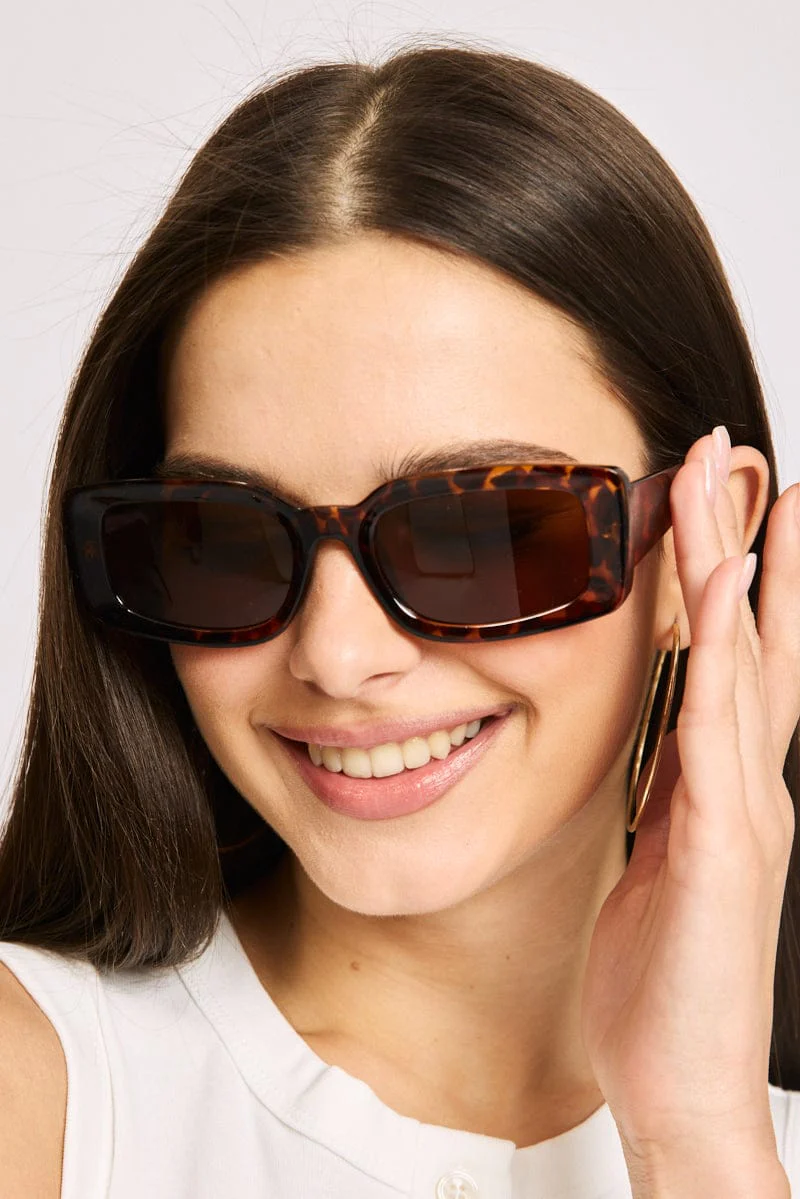 Brown Animal Print Fashion Sunglasses