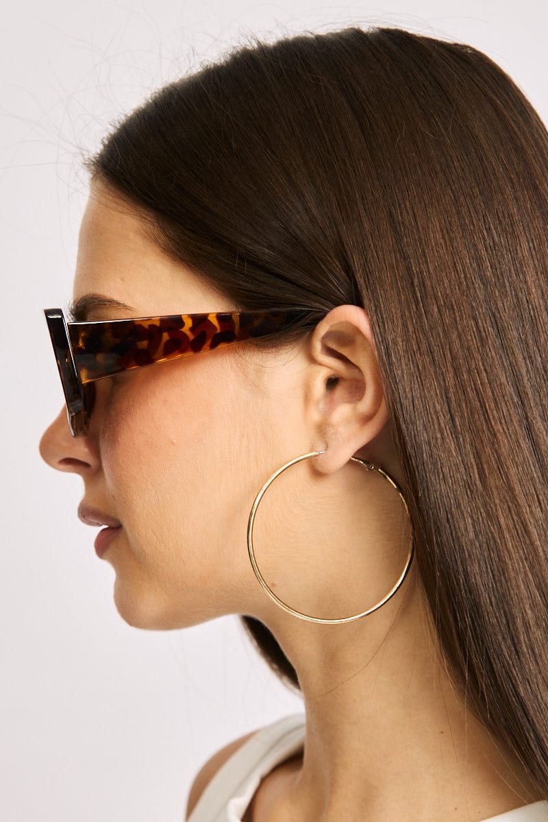 Brown Animal Print Fashion Sunglasses - Image 3