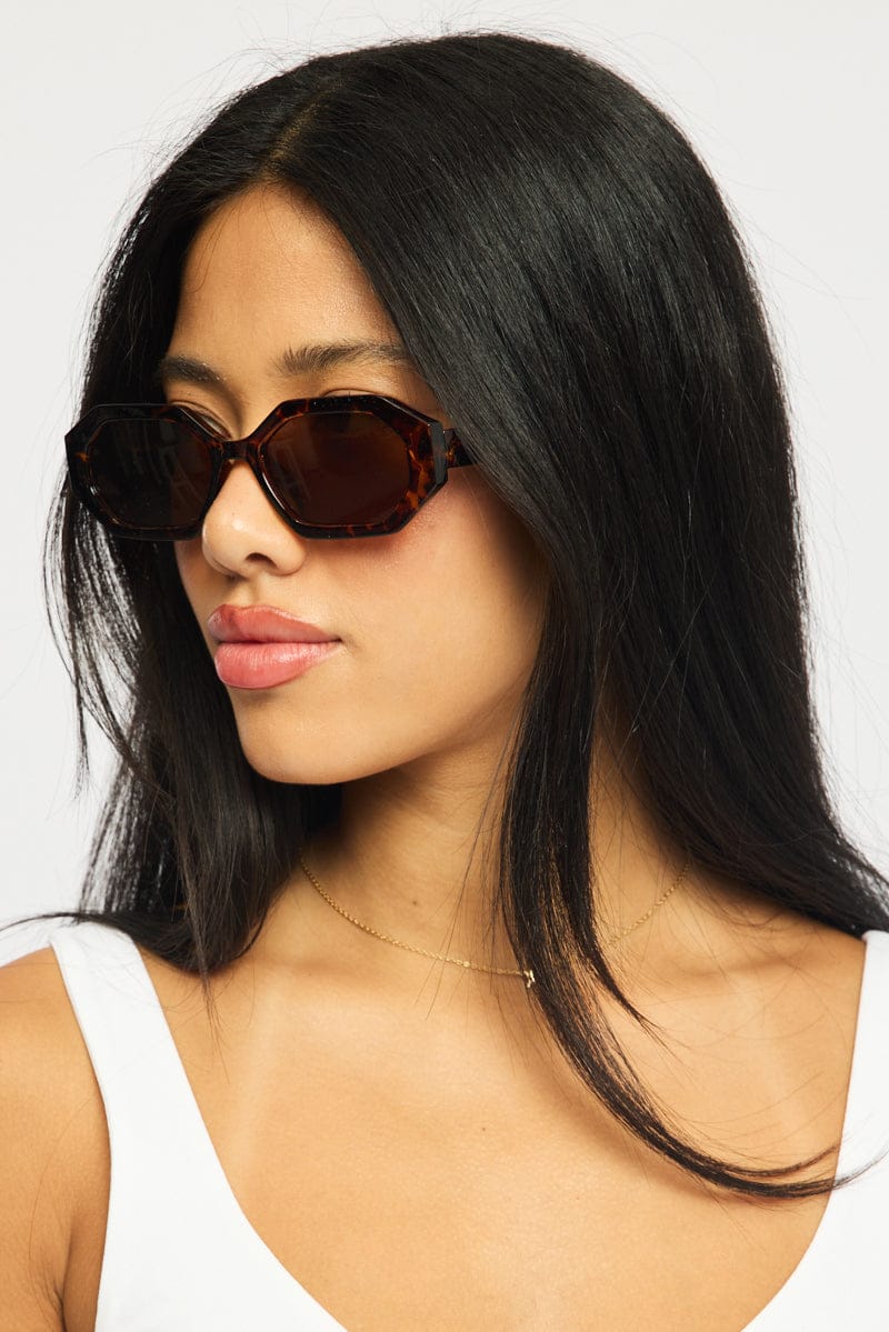Brown Animal Print Fashion Sunglasses