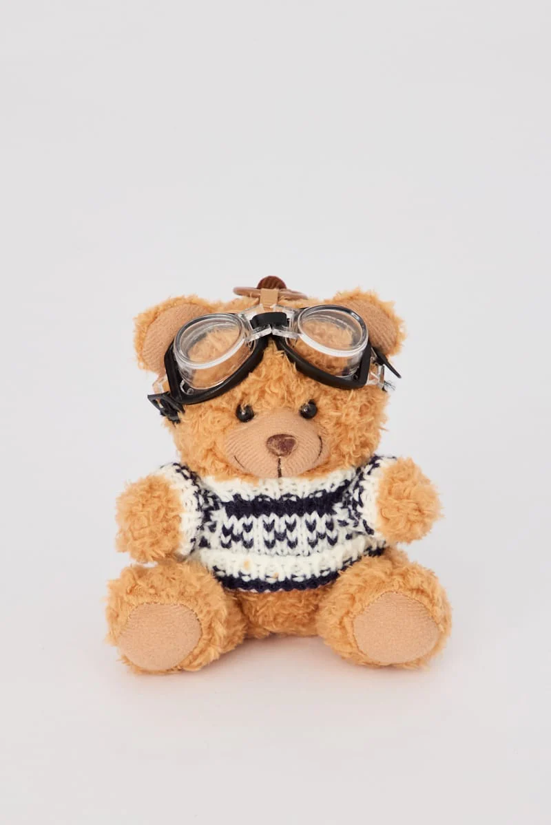 Brown Bear Keyring Bag Charm