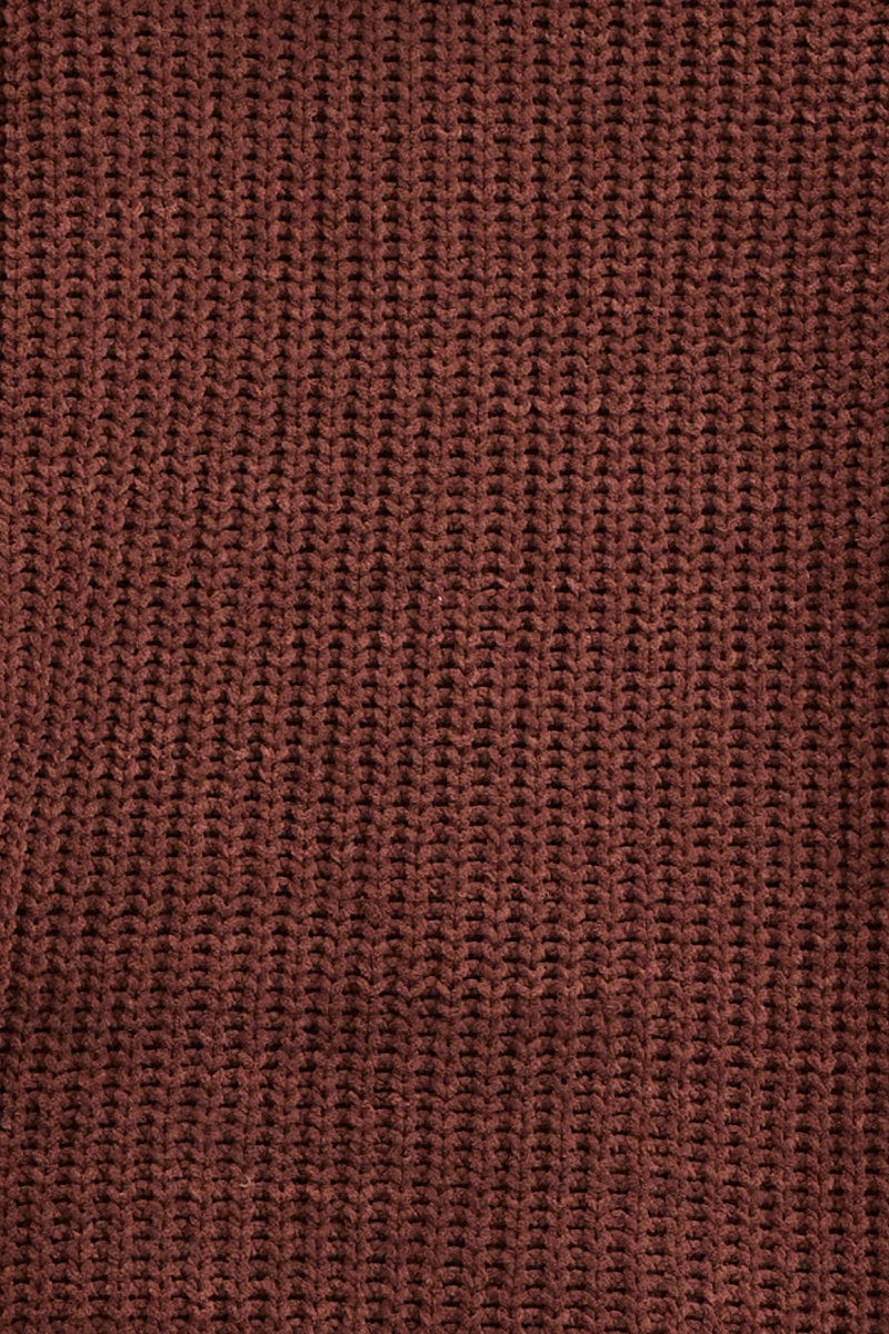 Brown Knit Cardigan Long Sleeve Relaxed - Image 6